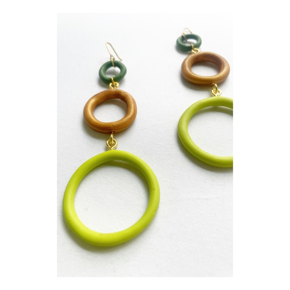 Handmade Triple Hoop Cascading Earrings